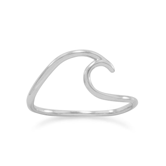 "Wave of Fresh Air" Rhodium Plated Wave Ring