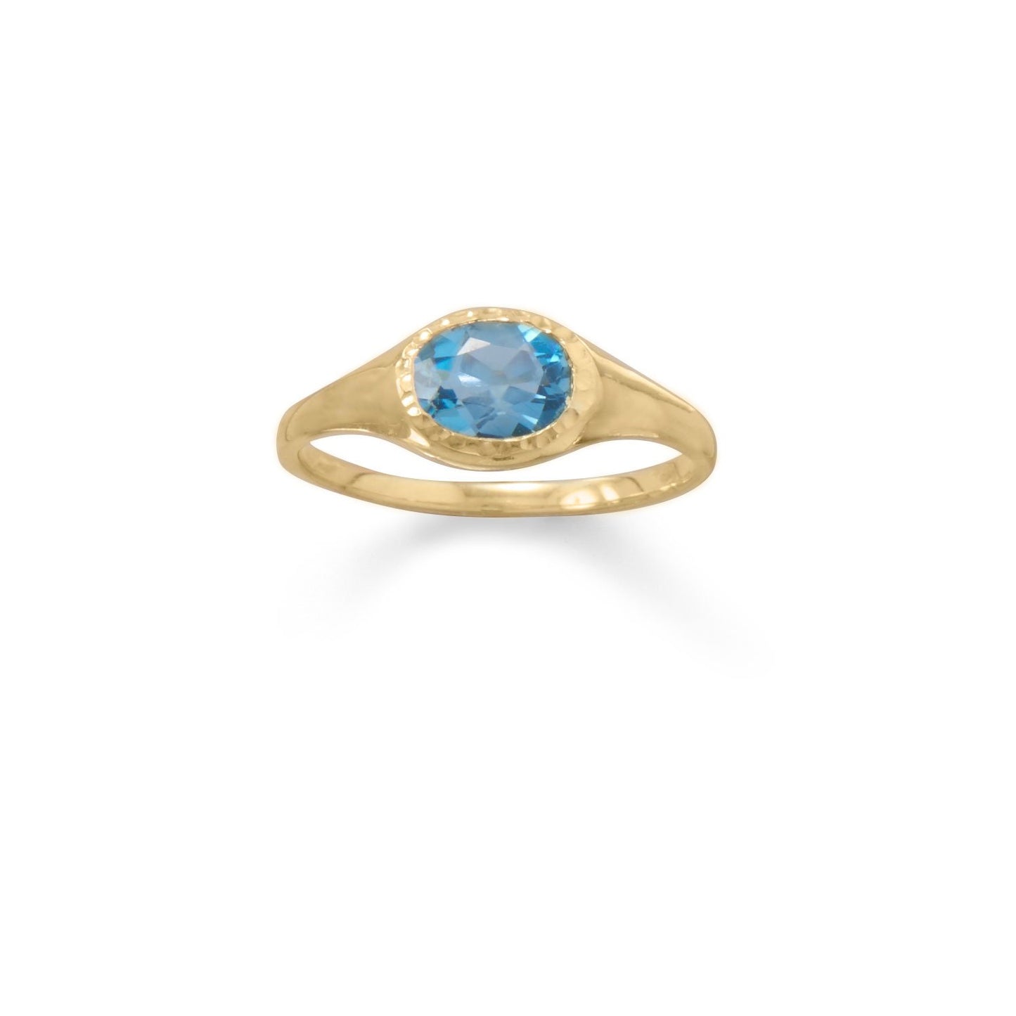 14 Karat Gold Plated Blue Topaz Ring