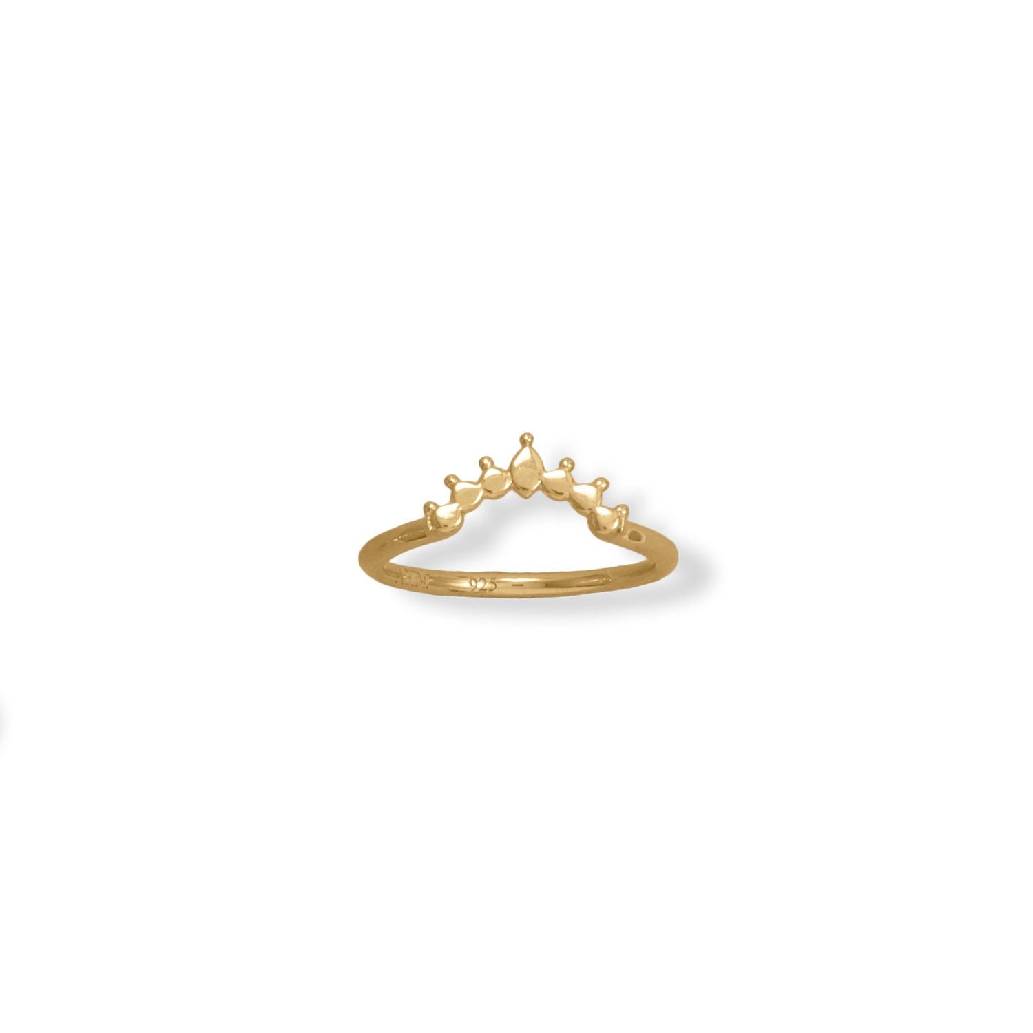 14 Karat Gold Plated Dot Crown Ring