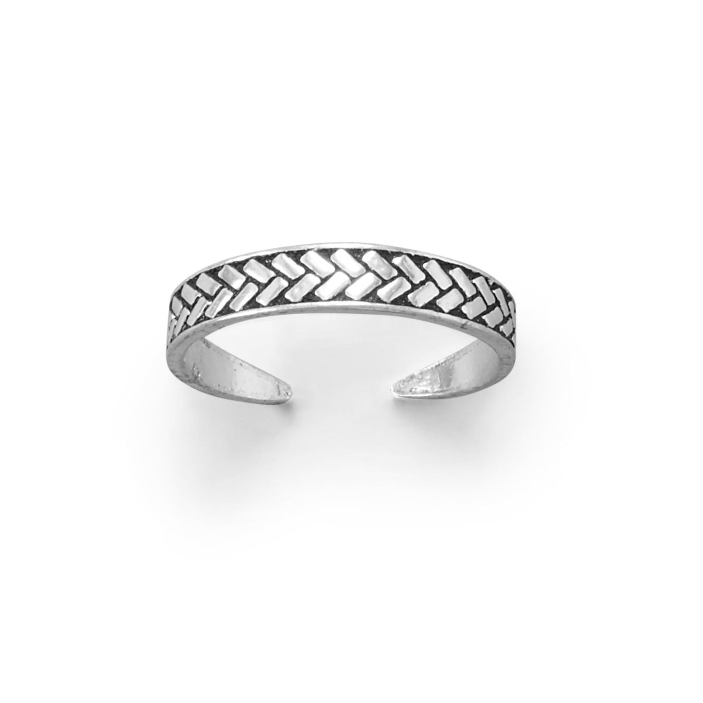 Wheat Design Oxidized Toe Ring