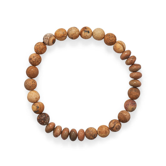 8" Map/Picture Jasper Stretch Bracelet